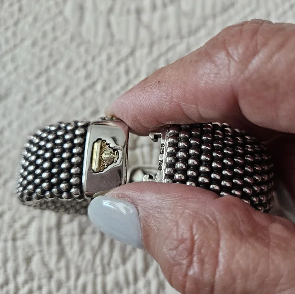 Lagos RARE Diamond, Silver And 18k Bracelet M - Picture 5 of 6